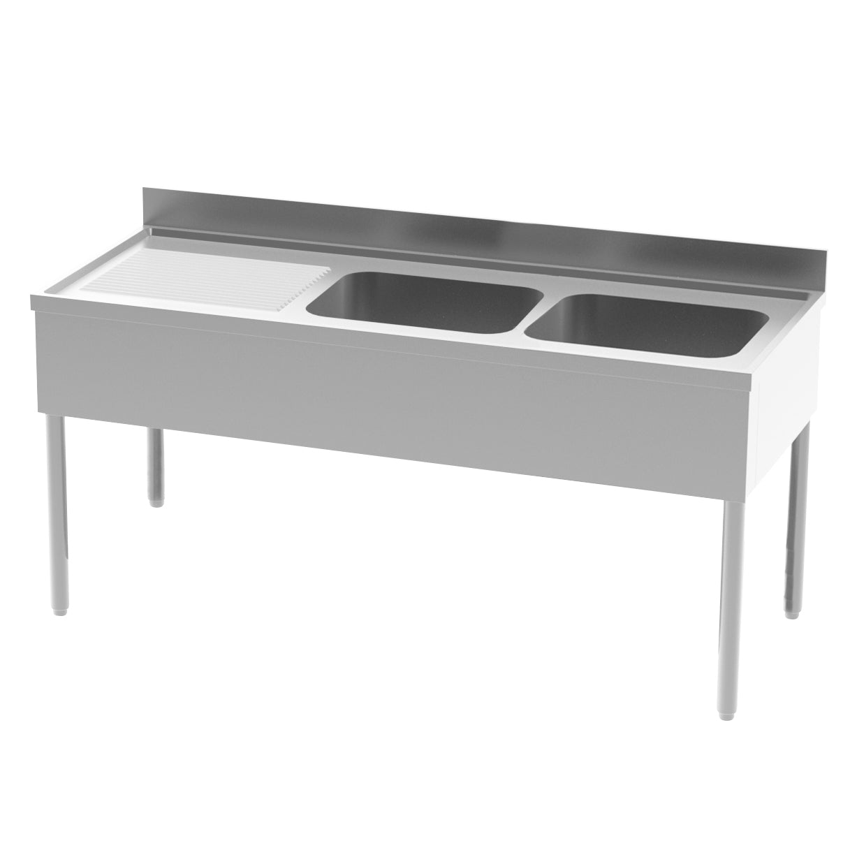 2-bowl sink with right-hand drainer 1800x700x850/900mm (818017) (1 X 1 unit)