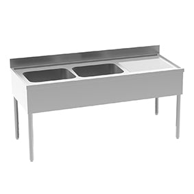 Two-bowl sink + left drainer 1600x700x850/900mm (818016) (1 X 1 unit)