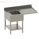 Plonge + étagère -Bac (gauche) 1200x700x850/900mm (1 X 1 unité )
