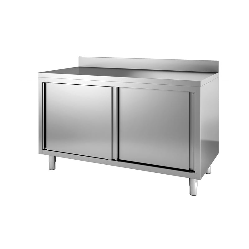 Meuble bas neutre adossé 1200x700x850/900 mm - Inox