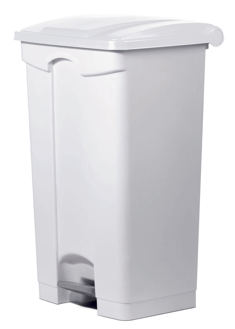 140784 - collecteur déchets à pédale pp blanc 90l (1 x 1 unité )