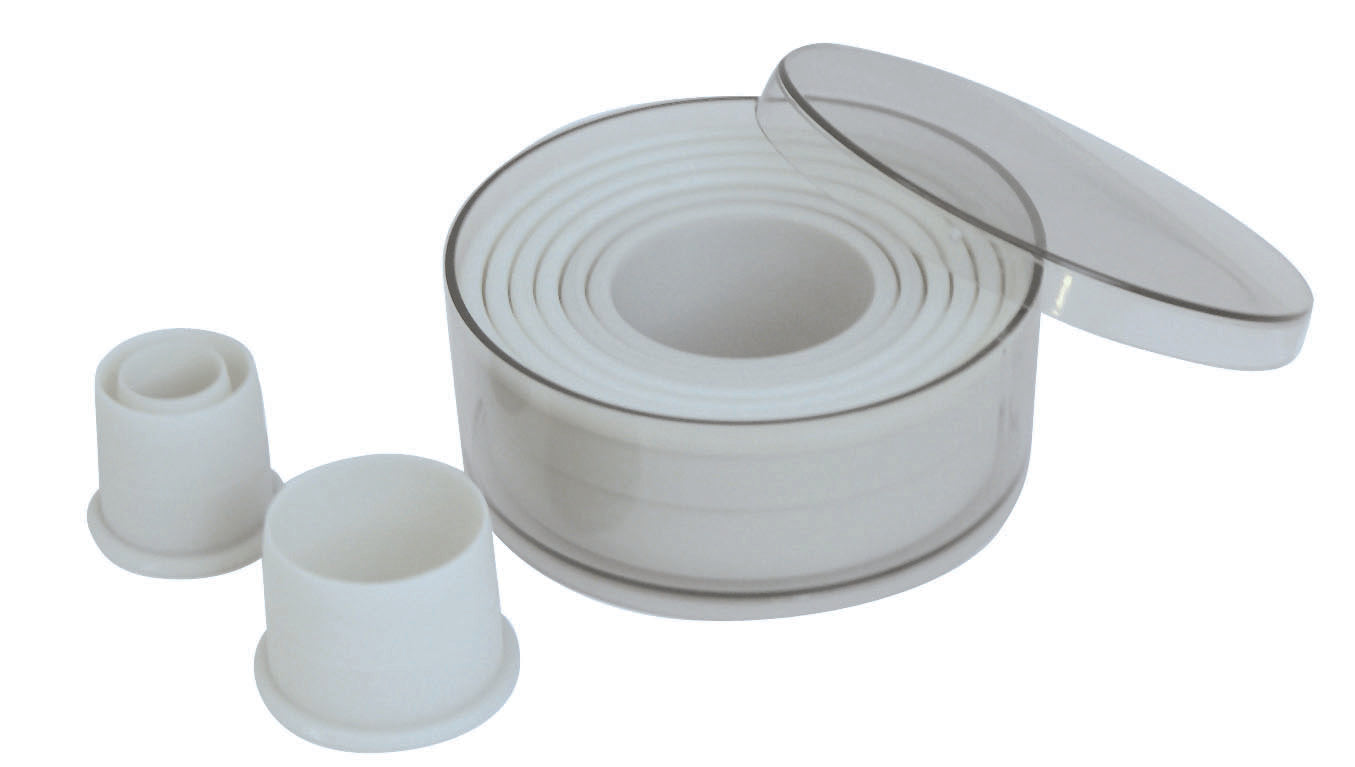 Set of 9 plain polyamide cutters ø2 to 10cm x 3.5cm (911659) (1 X 1 unit)