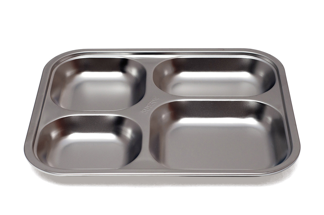 4-compartment tray 25x20.5x2.5 cm - Stainless steel ( 519391 ) (6 X 1 unit )