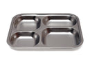 Plateau 4 compartiments 25x20,5x2,5 cm - Inox (6 X 1 unité ) - 519391