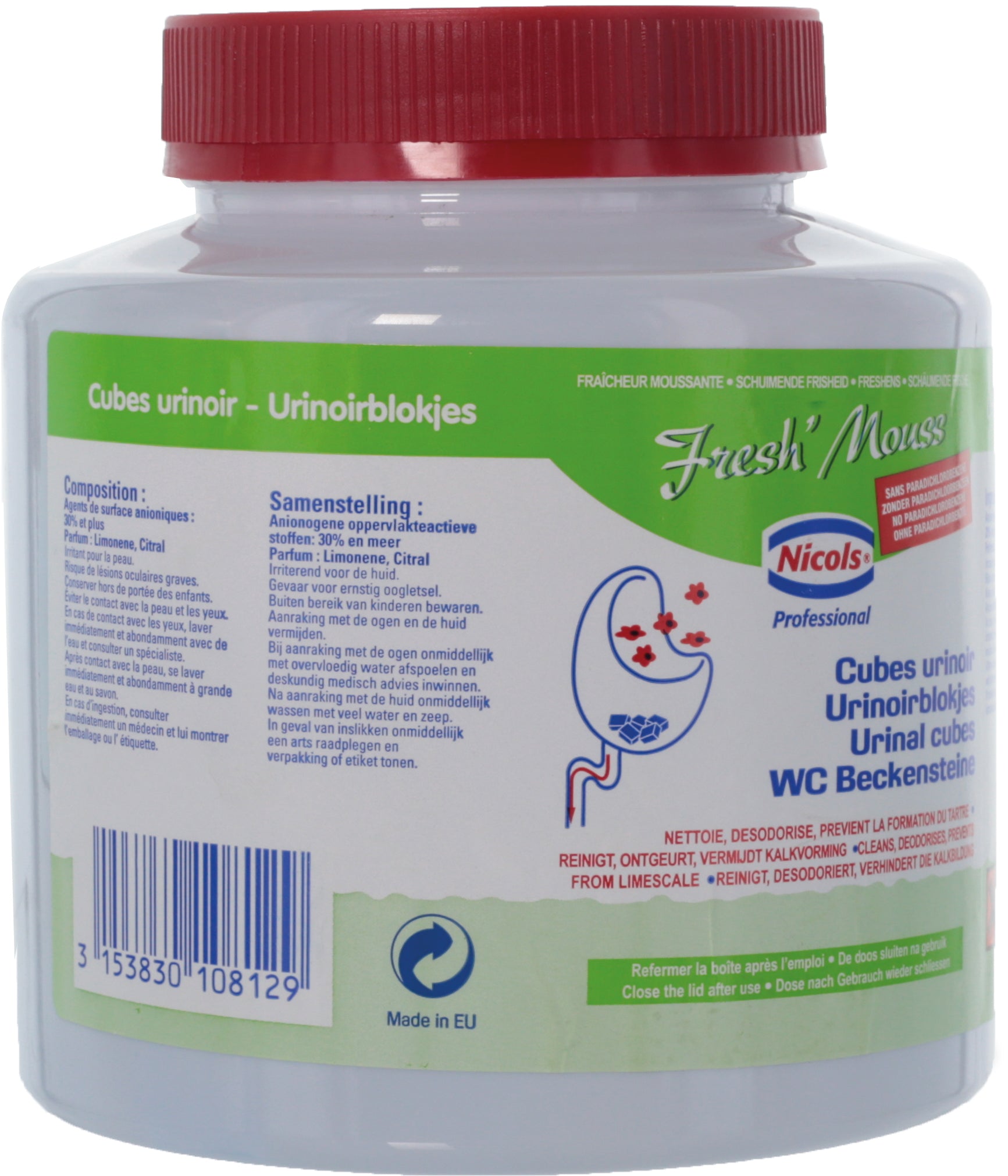 Cube pour urinoir 1 kg - Fresh Mousse ( 006620 ) (6 X 1 unité )