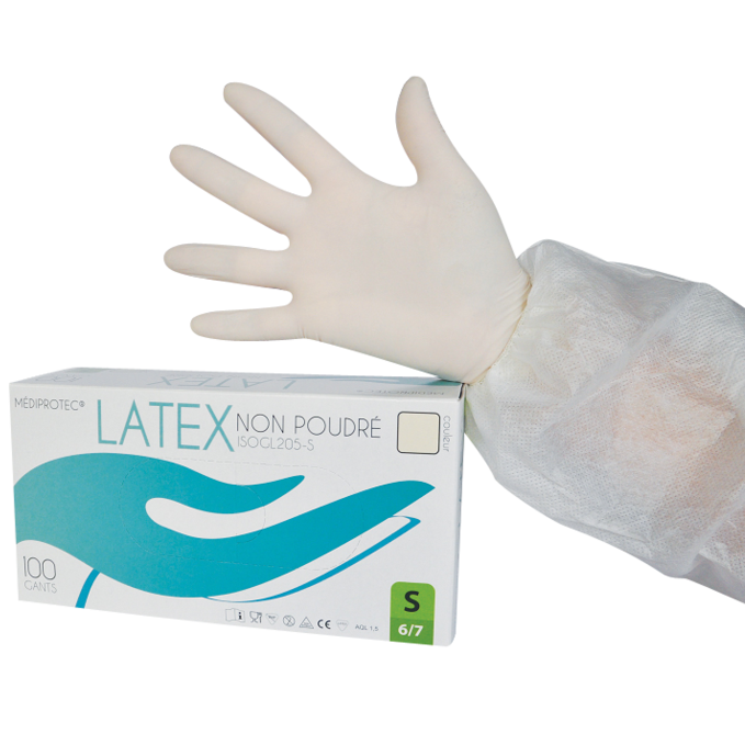 Gant latex non poudré - Blanc - Taille L ( 345560 ) (10 X 100 unités )
