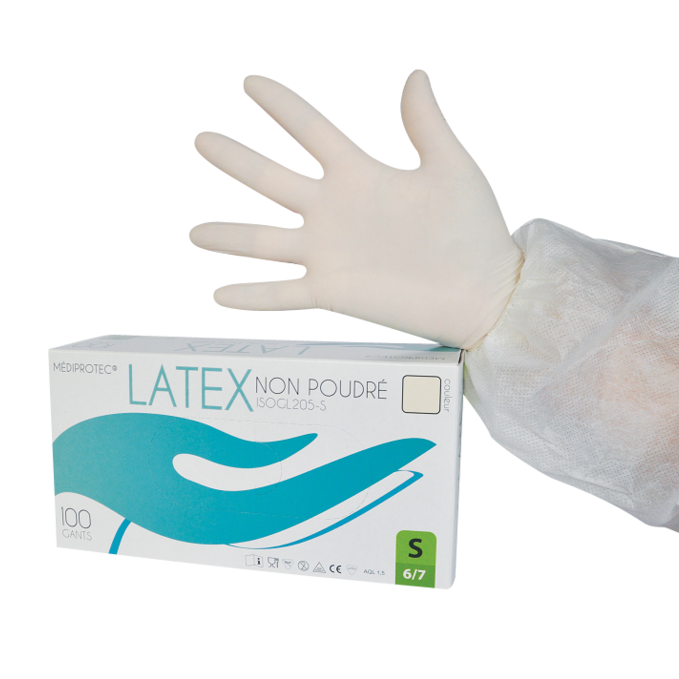Gant latex non poudré - Blanc - Taille XL ( 345561 ) (10 X 100 unités )