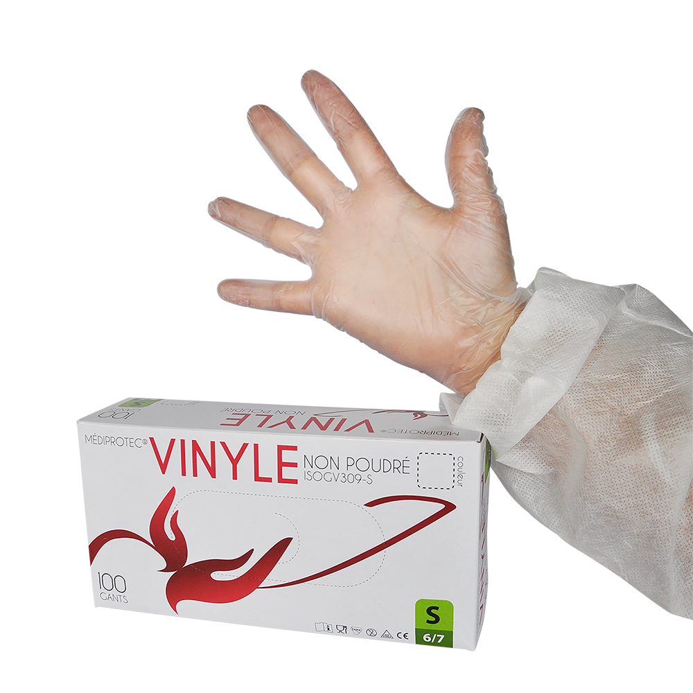 Gant vinyle non poudré - Blanc - Taille XL ( 340573 ) (10 X 100 unités )