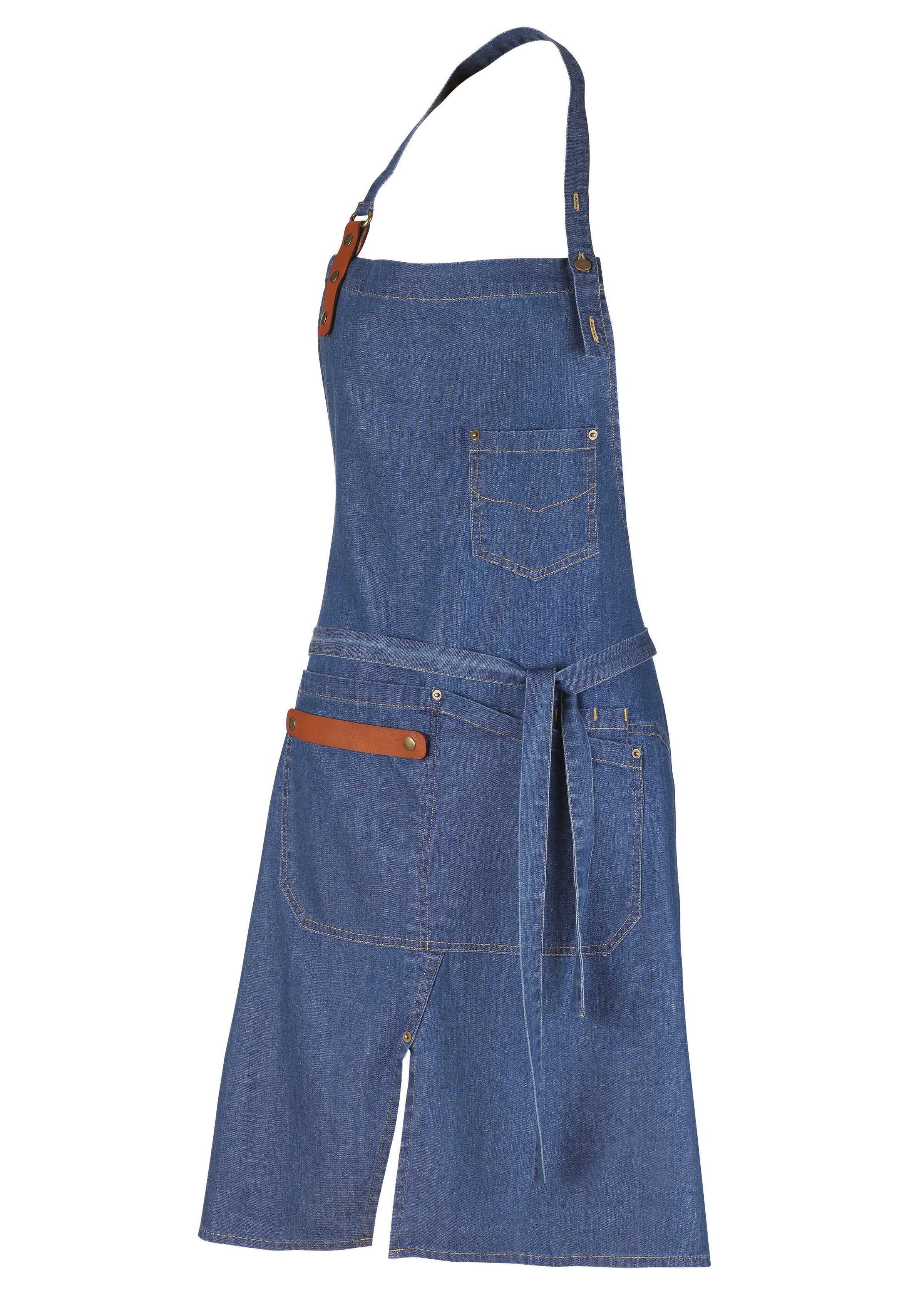 Unisex Washed Denim Apron OS - Harold (983010) (1 X 1 unit)