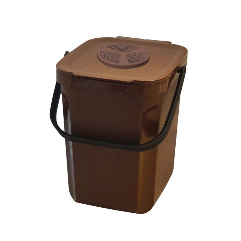 961115 - poubelle 10l compost av couvercle ventile filt charb - marron (1 x 1 unité )