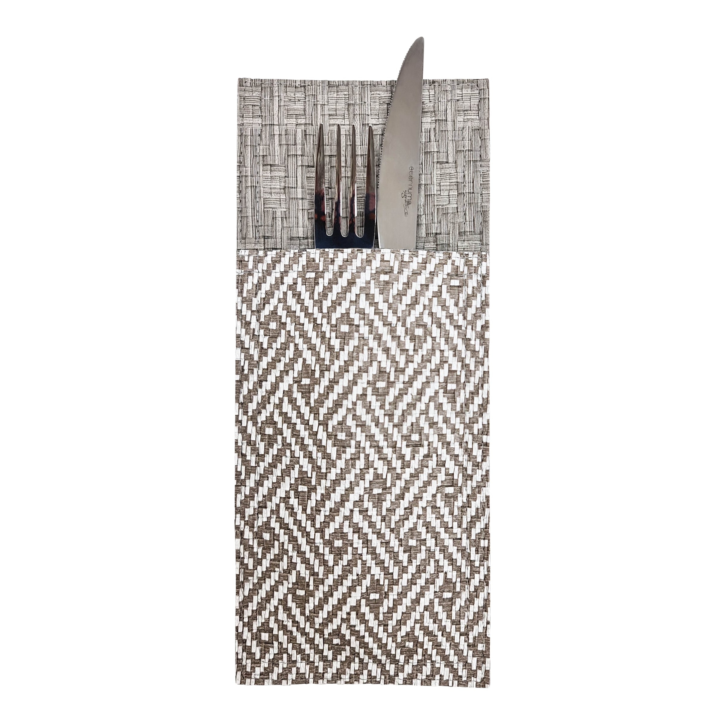 Cutlery pouch 10x24 cm - White steel/steel (004121) (12 X 1 unit)