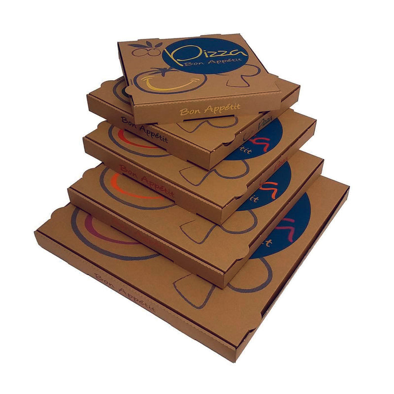 153400 - boite pizza america 26x26x3.5 kraft decor bleu (1 x 100 unités )