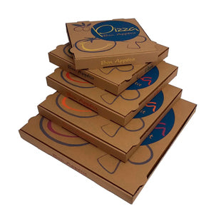 153403 - Boîte à pizza - Kraft brun 33x33x3,5cm - L’Originale (1 X 100 unités )