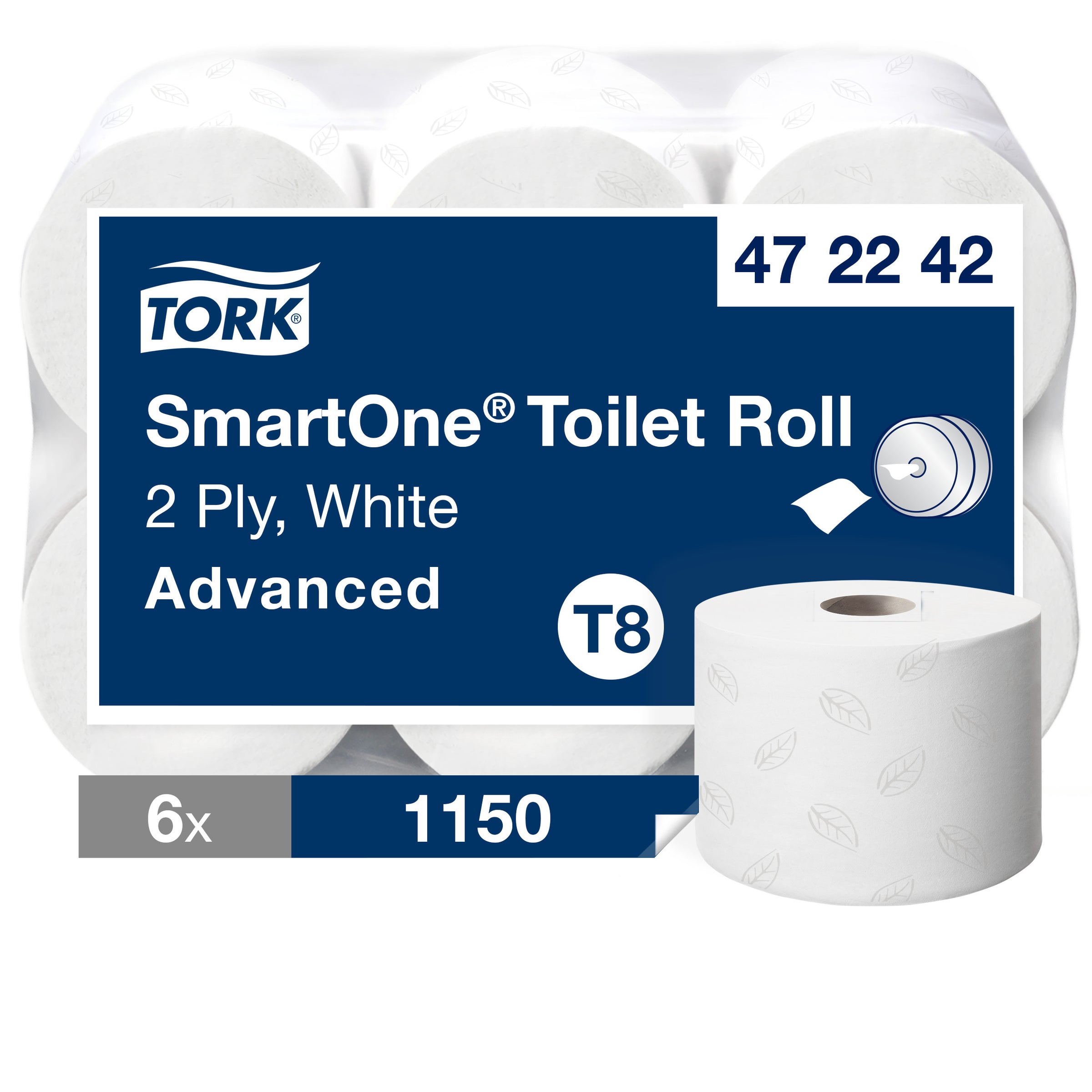 Papier toilette 2 plis - Tork Smart One T8 ( 152502 ) (1 X 6 unités )