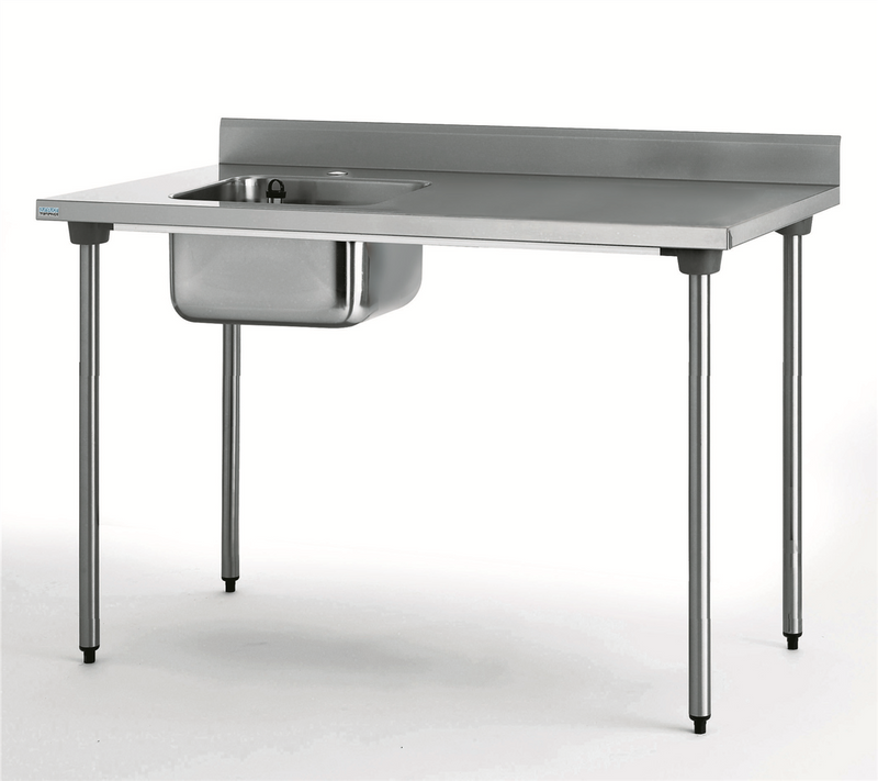 Table adossée - Bac gauche 1200x700x900mm (1 X 1 unité )