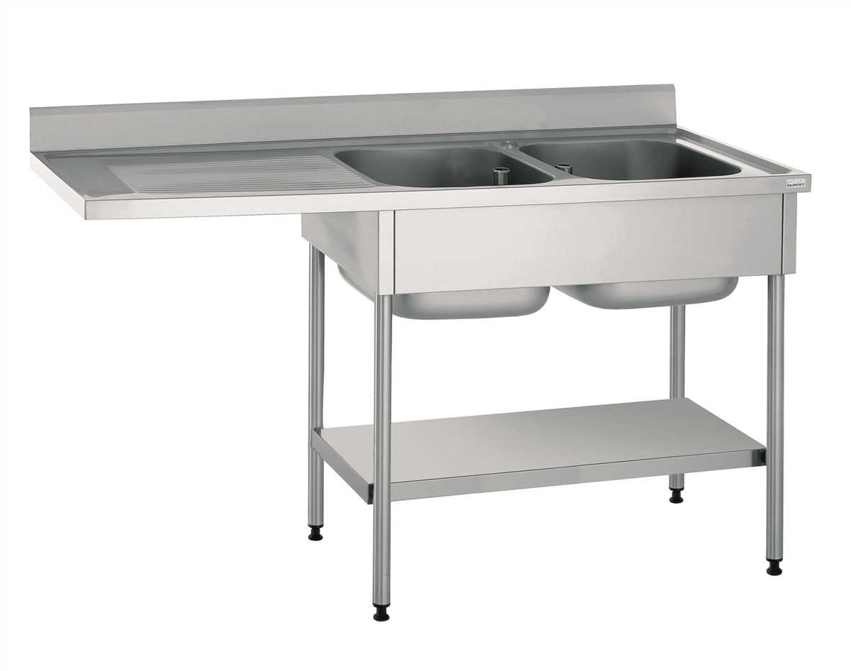 Sink - 2 bowls 400x500 mm - With shelf (525672) (1 X 1 unit)