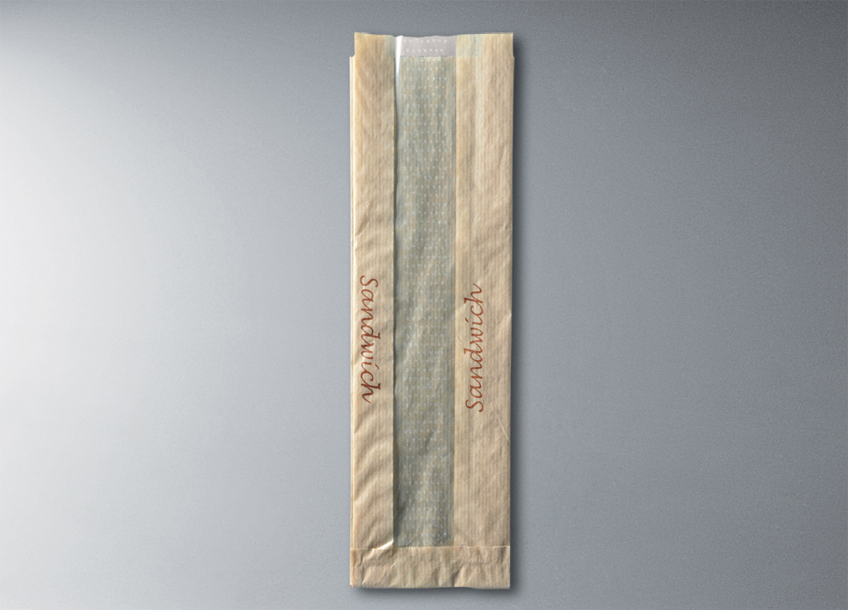 Sandwich bag - With window - Kraft paper 10+5x36 cm (153159) (1 X 1000 units)