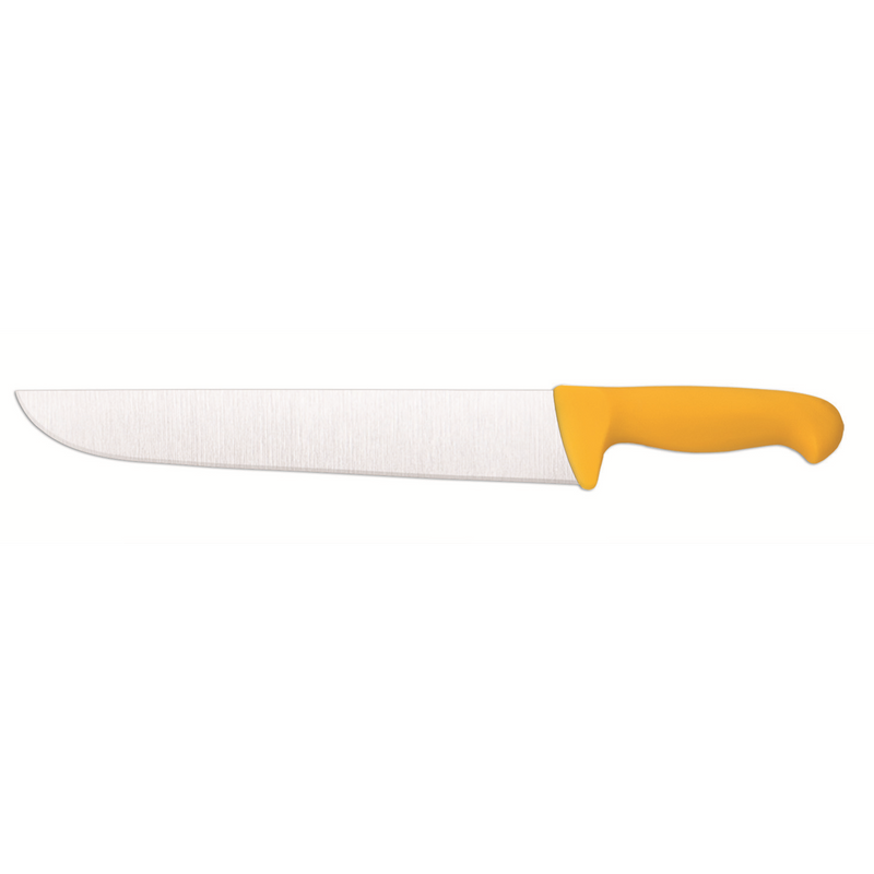 096293 - couteau boucher professionnel manche jaune 30cm (1 x 1 unité )