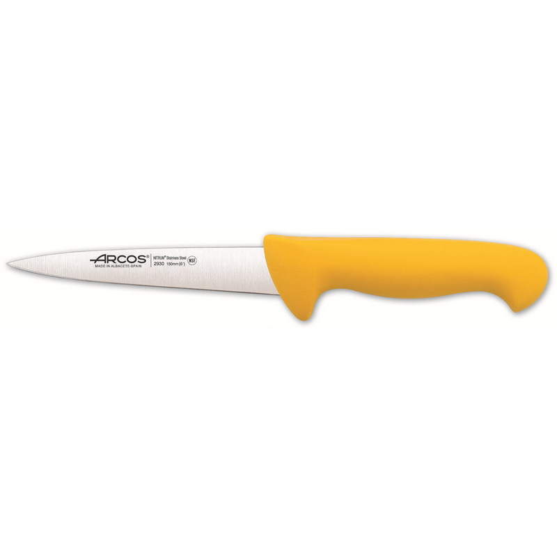 630147 - couteau boucher professionnel manche jaune 15cm (1 x 1 unité )