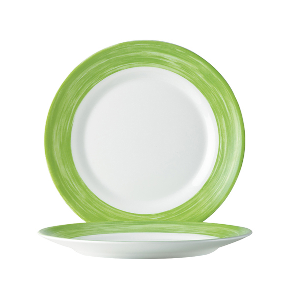 Assiette plate-Verre trempé ø15,5cm-Vert- Brush ( 066682 ) (6 X 1 unité )