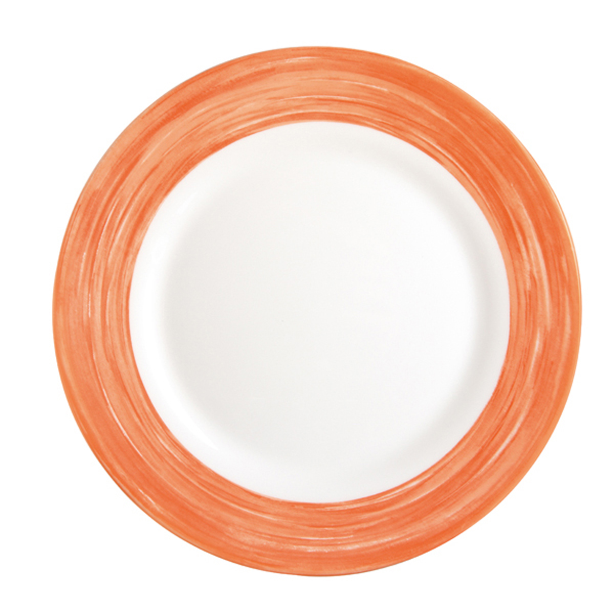 Assiette plate-Verre trempé ø15,5cm-Orange- Brush ( 066672 ) (6 X 1 unité )