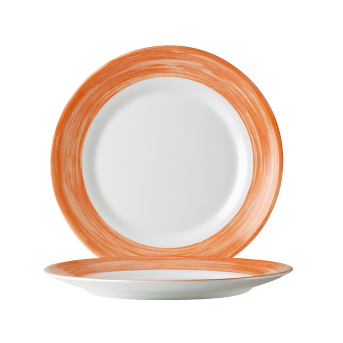 Assiette plate-Verre trempé ø19,5cm-Orange- Brush ( 066671 ) (6 X 1 unité )