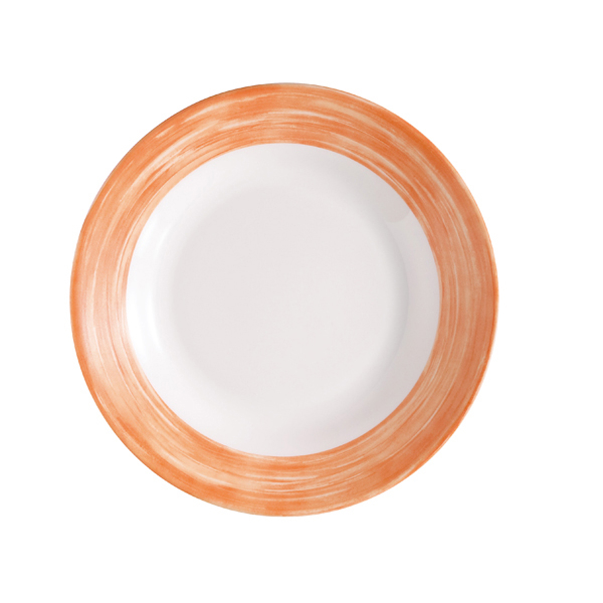 Assiette creuse-Verre trempé ø22,5cm-Orange- Brush ( 066698 ) (6 X 1 unité )