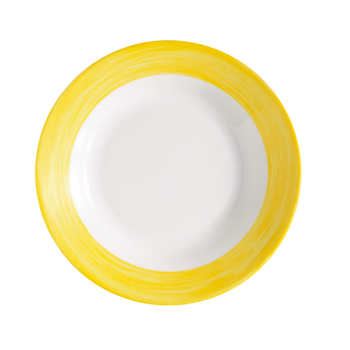 Assiette creuse-Verre trempé ø22,5cm-Jaune- Brush ( 066701 ) (6 X 1 unité )