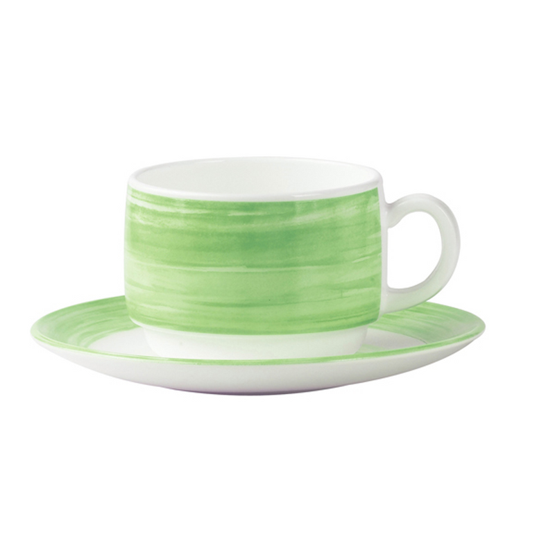 903092 - tasse à thé verre trempé restaurant brush vert 19cl (12 x 1 unité )