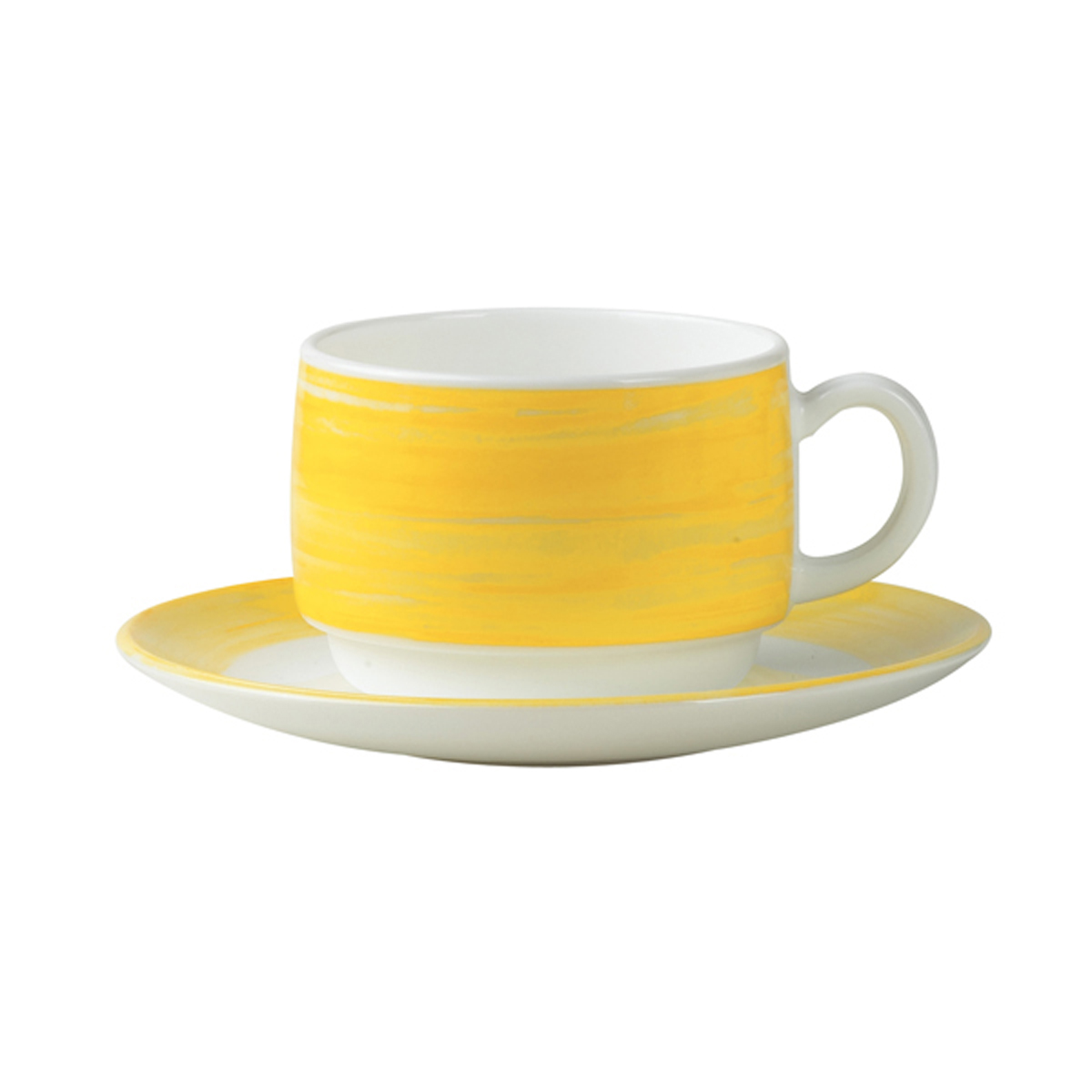 Mug 19cl - Tempered glass - Yellow - Brush (903091) (12 X 1 unit)