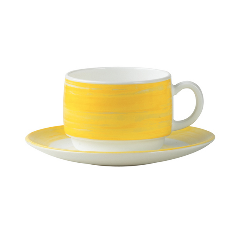 903091 - tasse à thé verre trempé restaurant brush jaune 19cl (12 x 1 unité )