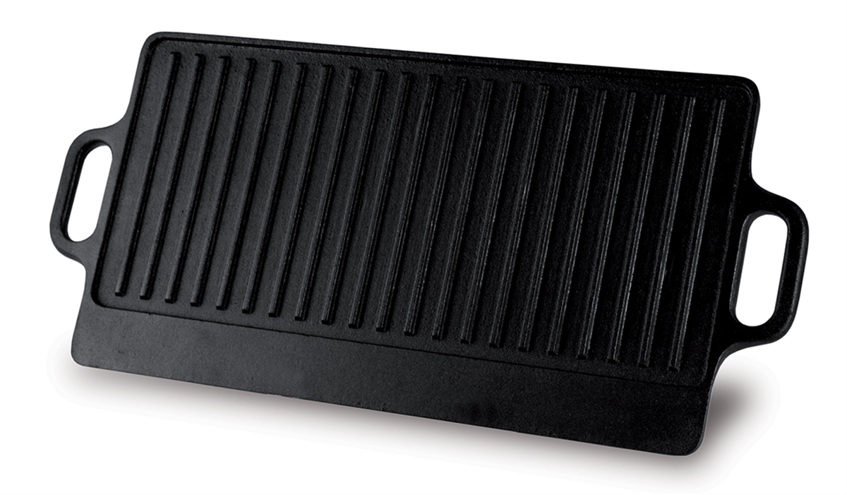 Double cast iron griddle - Smooth and ribbed 42x23 cm (632614) (1 X 1 unit)