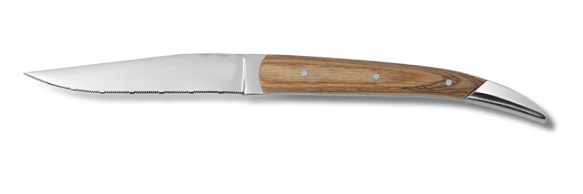 Couteau steak Nicolas bois - lame crantée 10,5 cm ( 001342 ) (1 X 6 unités )