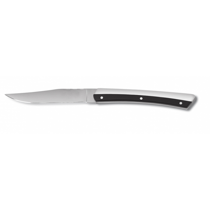 001340 - couteau à steak inox manche noir k2 (1 x 6 unités )