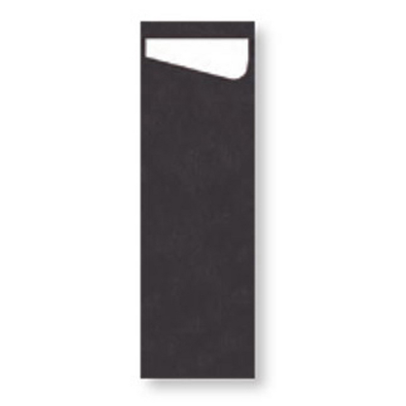 Serviette 70x230 mm - Noir - Saccheto Dunisoft Slim