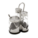 Ménagère sel, poivre & moutarde - Argent/Transparent (1 X 1 unité ) - 890401