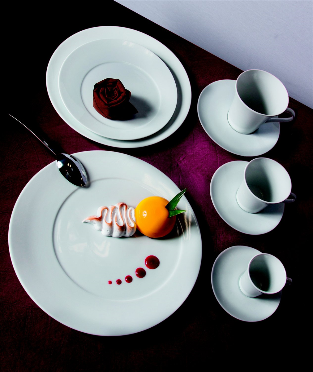 Assiette plate ronde - Porcelaine Ø28cm-Asymétrique ( 047009 ) (12 X 1 unité )