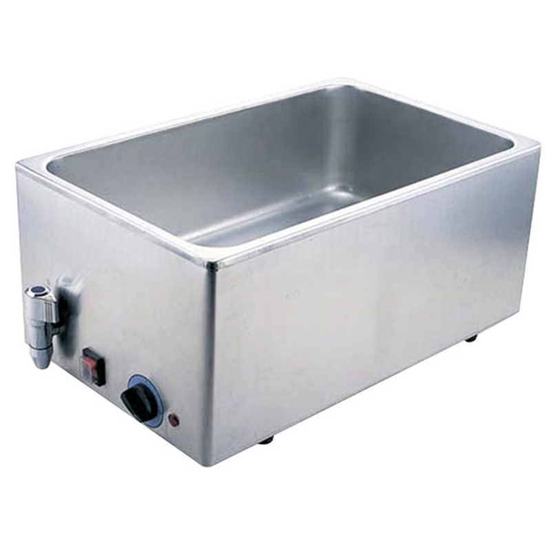 980812 - bain marie inox électrique gn 1/1 avec robinet vidange (1 x 1 unité )