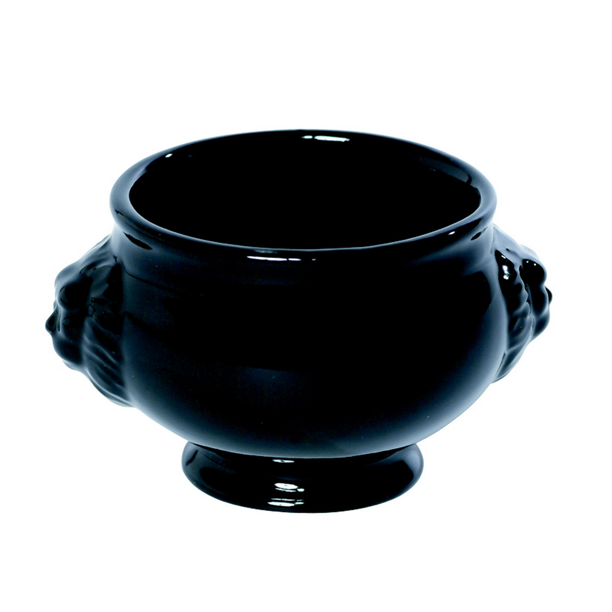 Lion's head soup tureen 6 cl - Porcelain - Black (044175) (12 X 1 unit)