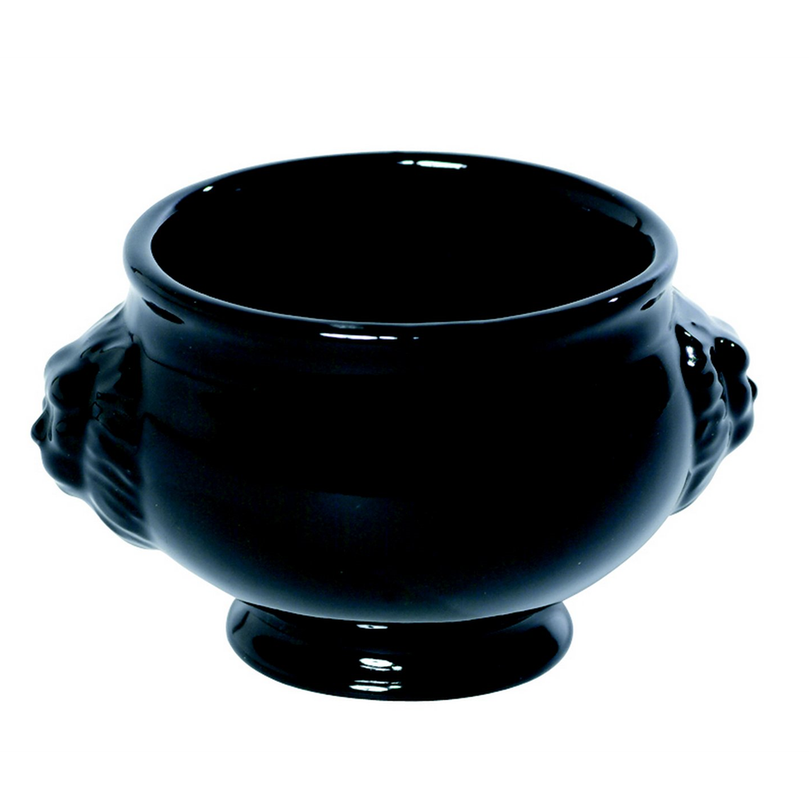 Lion's Head Soup Tureen 10 cl - Porcelain - Black ( 044176 ) (12 X 1 unit )