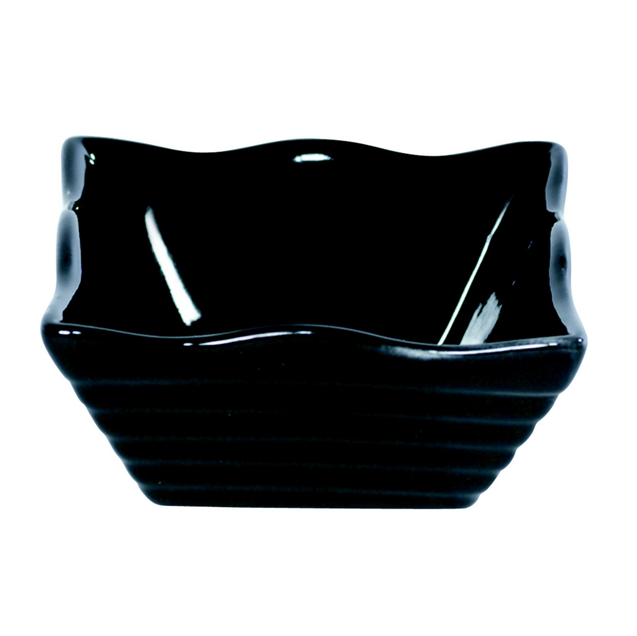Square wavy ramekin 6x6 cm - Porcelain - Black ( 044179 ) (12 X 1 unit )