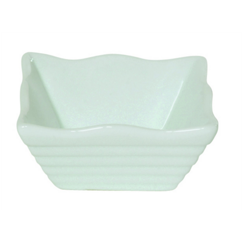 Ramequin vague carrée 6x6 cm - Porcelaine - Blanc