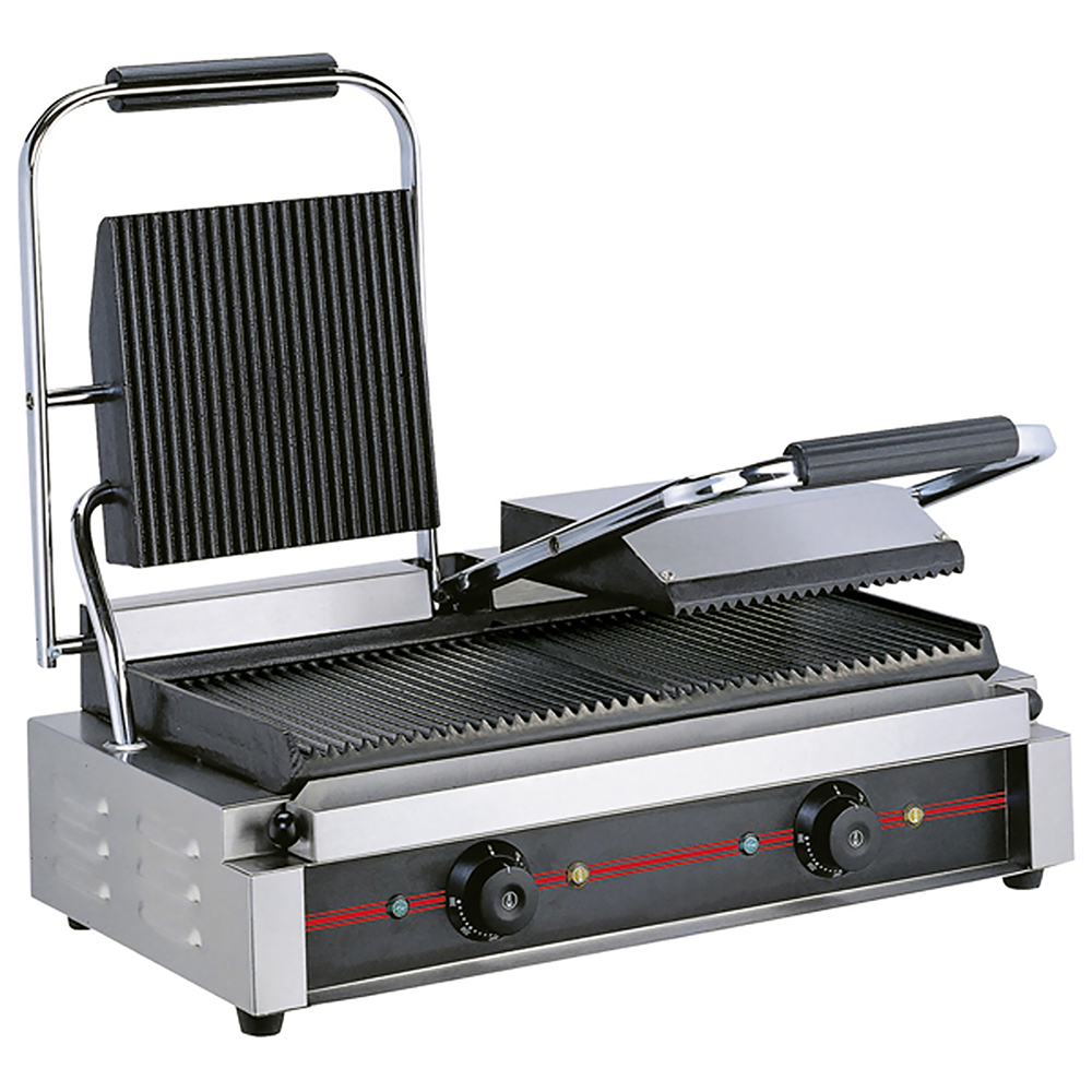Grill panini rainuré double - 570x300x210 mm ( 885009 ) (1 X 1 unité )