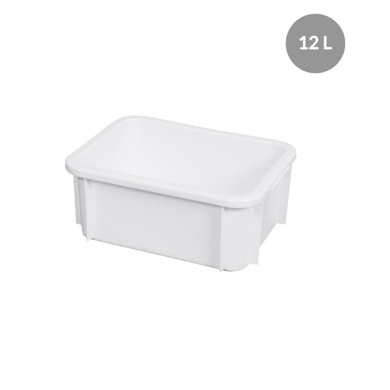 Bac plein alimentaire 12L - Blanc -  400x300x165 mm