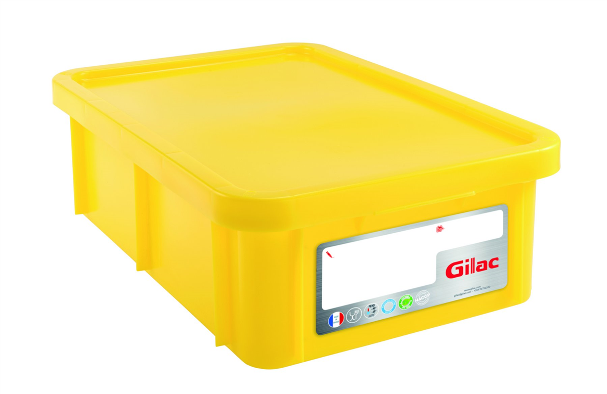 Bac alimentaire 25L + couvercle -Jaune 600x400x190mm ( 981058 ) (1 X 1 unité )