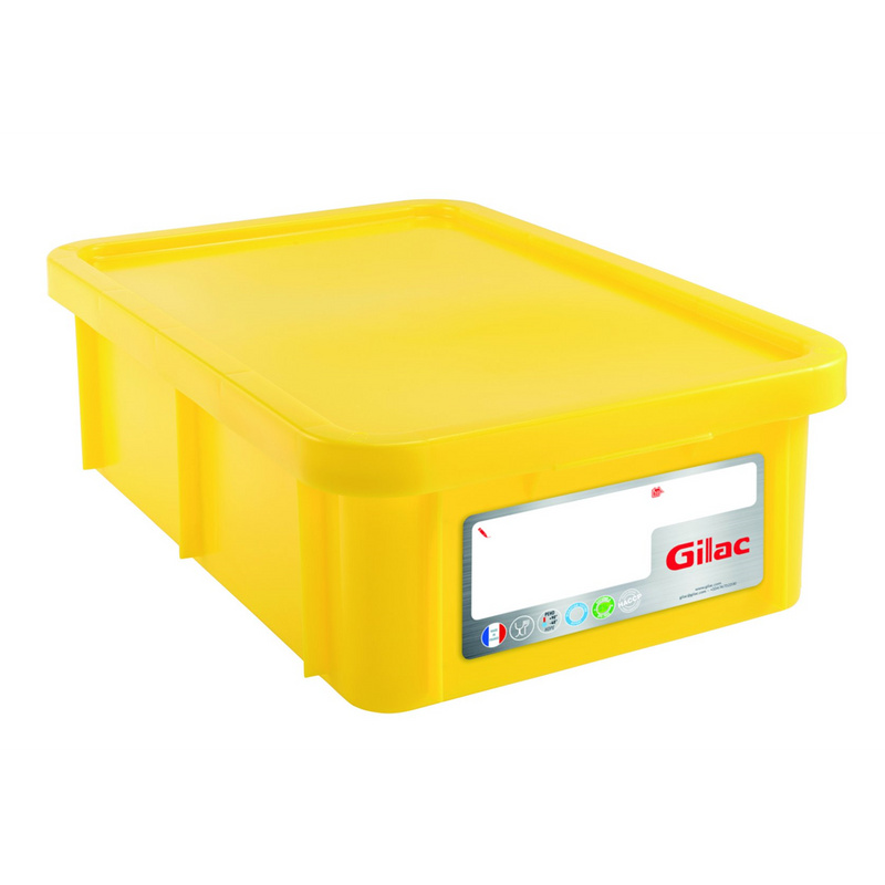 981058 - Bac alimentaire 25L + couvercle -Jaune 600x400x190mm (1 X 1 unité )