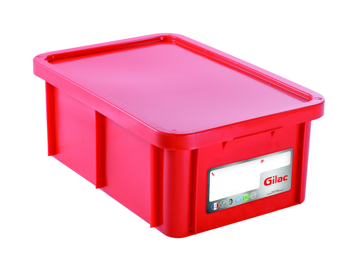 Bac alimentaire 35L+ couvercle -Rouge 600x400x230mm ( 981060 ) (1 X 1 unité )