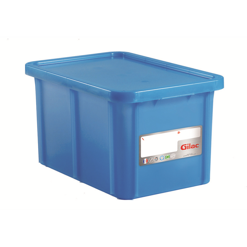 981063 - Bac alimentaire 55L + couvercle -Bleu 600x400x356mm  (1 X 1 unité )