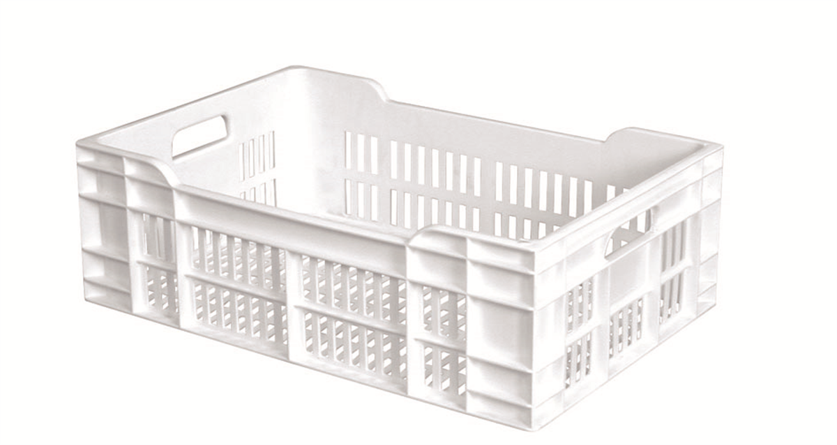 Caisse ajourée blanche 40 L - 600x400 mm ( 981072 ) (1 X 1 unité )