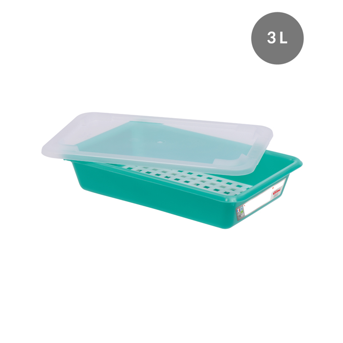 Bac plat + couvercle + grille 3L - Vert 350x240x80mm ( 630054 ) (1 X 1 unité )
